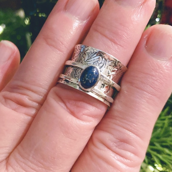 Jewelry - Sterling Silver Lapis Lazuli Spinner Ring